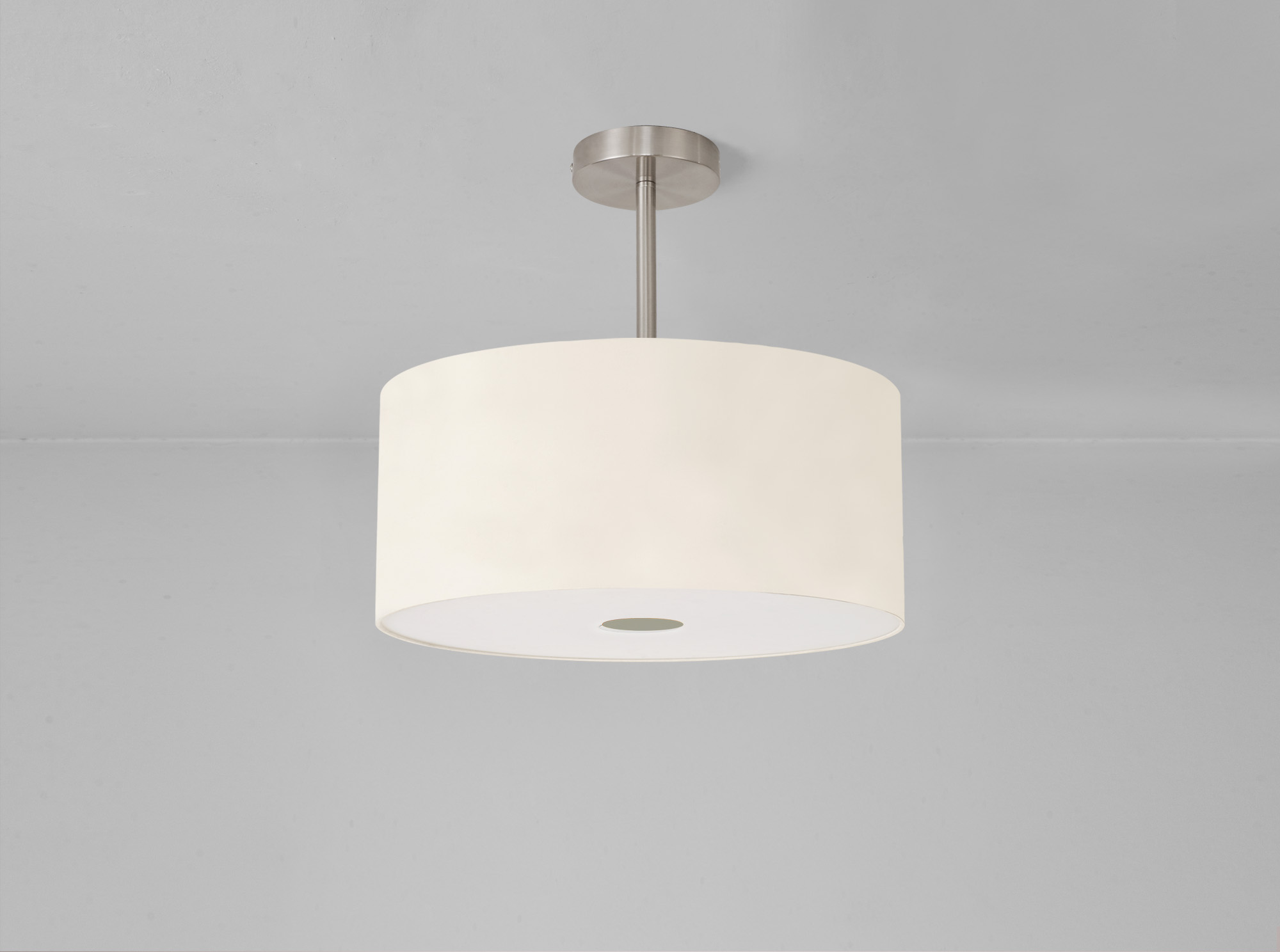 Baymont 40cm Semi Flush 1 Light Satin Nickel, Ivory Pearl, Frosted Diffuser DK0255  Deco Baymont